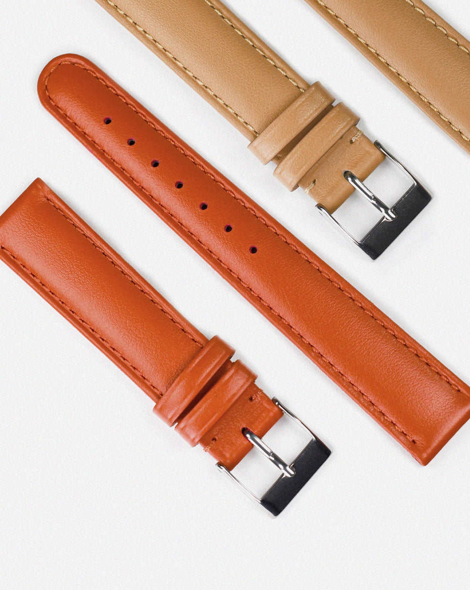 Padded Calfskin Leather Watch Straps